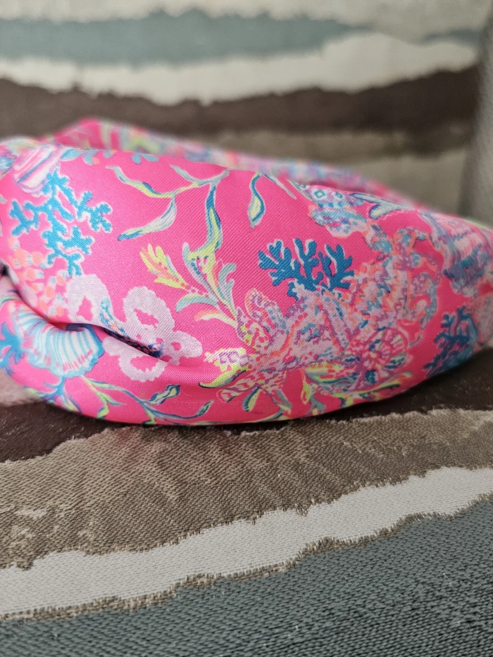 Lilly Pulitzer Bright Pink Floral Knotted Headband